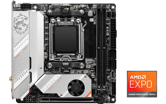 MSI AMD B650I EDGE WIFI AM5 PCIe4 DDR5 Mini-ITX Motherboard AMD ...