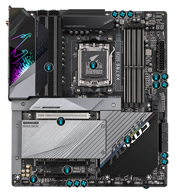 Gigabyte AMD X670E AORUS MASTER DDR5 E-ATX Motherboard LN129116 ...