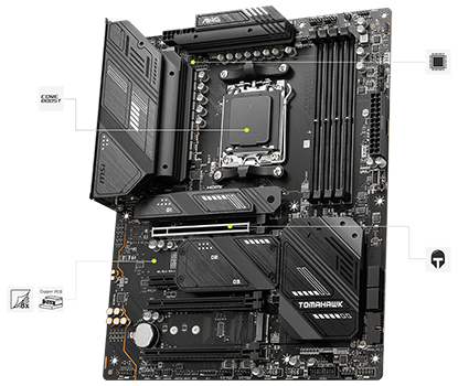 MSI MAG X670E TOMAHAWK WIFI AMD X670 DDR5 ATX Motherboard LN135242 ...