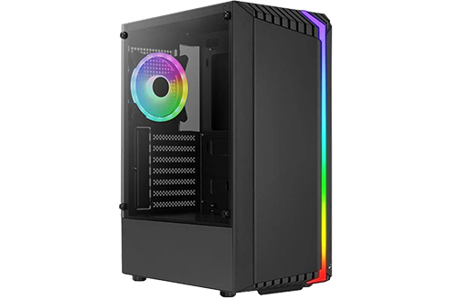 Aerocool Bionic Black Mid Tower Tempered Glass PC Gaming Case LN118730 ...