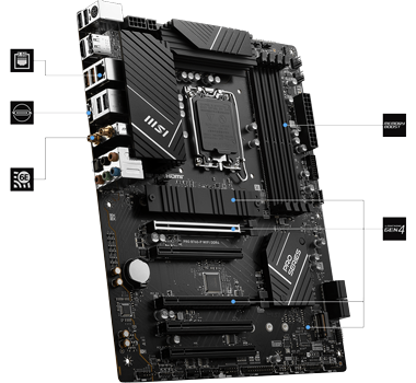 MSI Intel PRO B760-P WIFI DDR4 ATX Motherboard LN131720 | SCAN UK