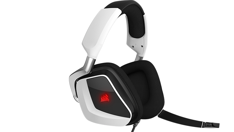 Corsair VOID ELITE RGB Stereo/7.1 White Wired USB Gaming Headset ...