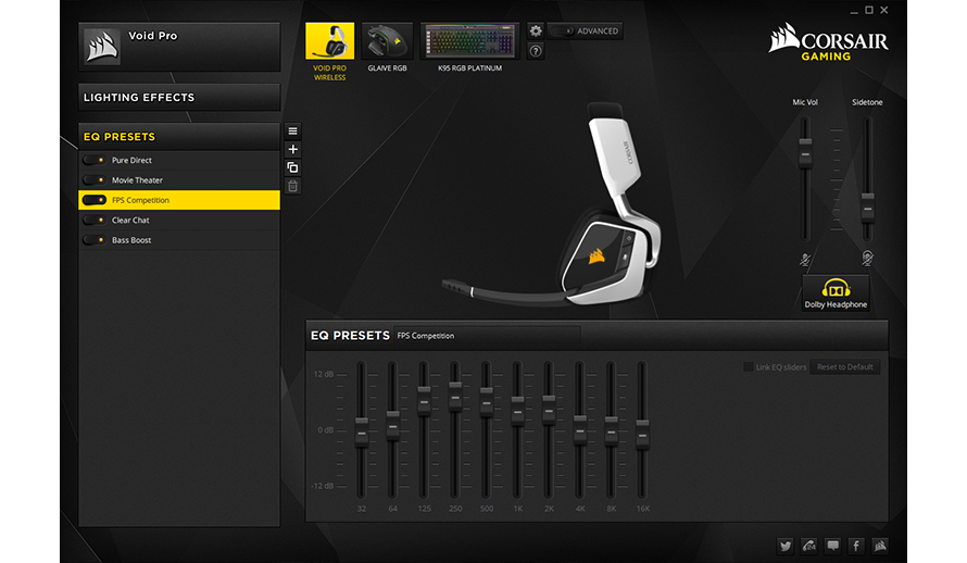 VOID PRO RGB Wireless SE Premium Gaming Headset with Dolby® Headphone 7.1 —  Yellow (EU)