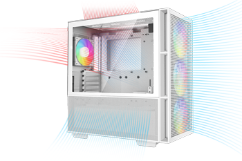 DeepCool CH560 Tempered Glass Mid Tower White Gaming Case LN136901 - R ...