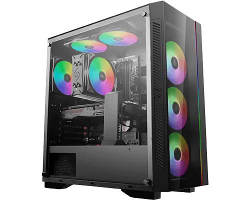 DEEPCOOL MATREXX 55 V3 ADD-RGB Black Mid Tower Tempered Glass PC Gaming ...