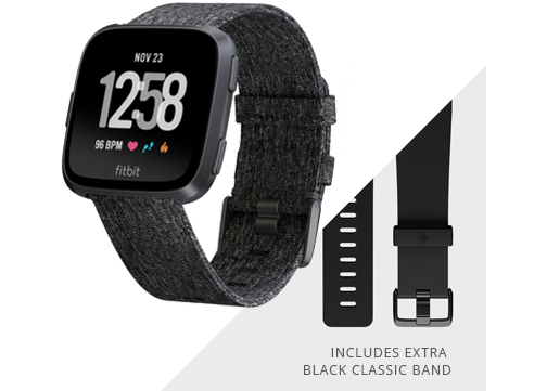 fitbit versa charcoal woven special edition