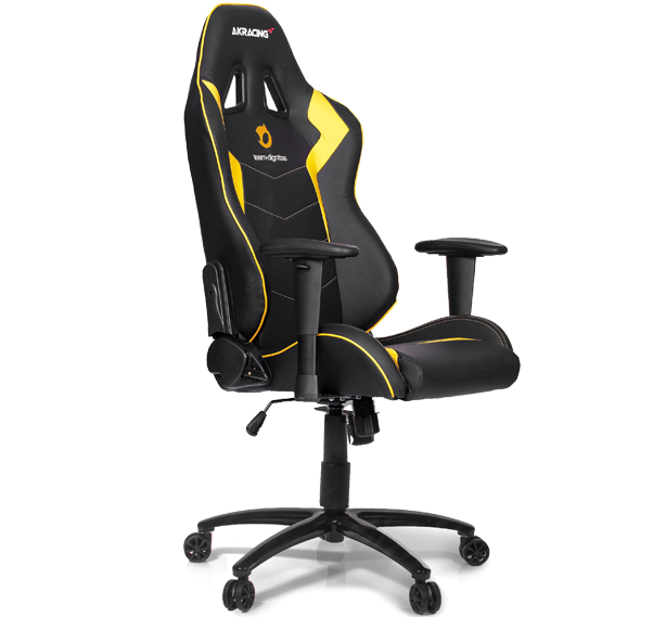 AKRacing Team Dignitas Edition Max Gaming Chair in Black Yellow PU Leather