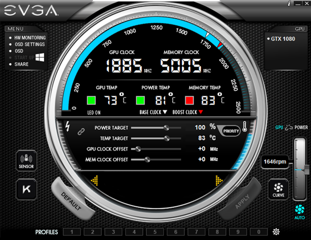 how to use evga precision x oc 1070