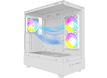 Montech XR White Mid Tower PC Case With 3x ARGB Fans LN147344 - XR (W ...