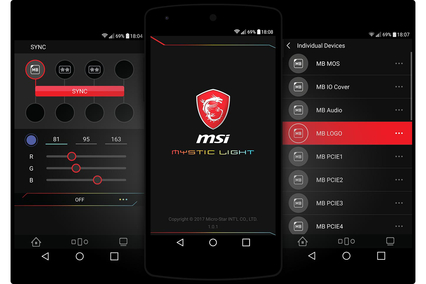 msi software controll rgb