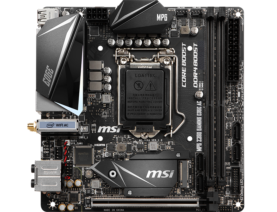 Msi Mpg Intel Z390i Gaming Edge Ac Wifi 9th Gen Mini Itx Motherboard