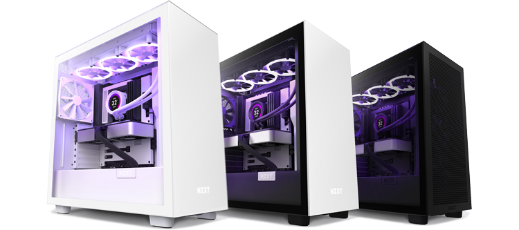 NZXT H7 - CM-H71BW-01 - ATX Mid Tower PC Gaming Case - Front I/O USB Type-C  Port - Quick-Release Tempered Glass Side Panel - White