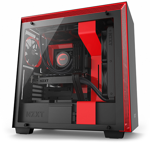 NZXT Red H700 Tempered Glass Window Tower PC Gaming Case LN89840 CA