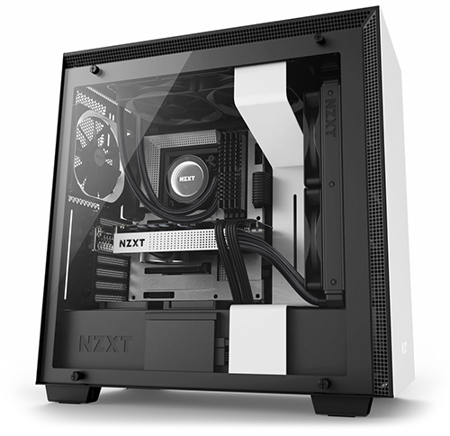 NZXT White H700 Tempered Glass Window Tower PC Gaming Case LN89839 - CA ...