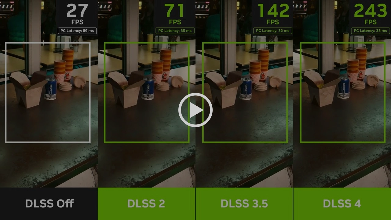 DLSS 4 / DLSS 3 / DLSS 2 / DLSS Off Comparison Cyberpunk 2077