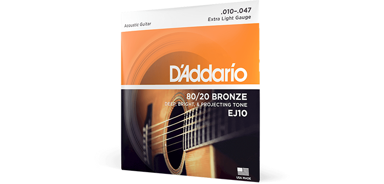 D Addario EJ10 Bronze Acoustic Guitar Strings Extra Light 10 47