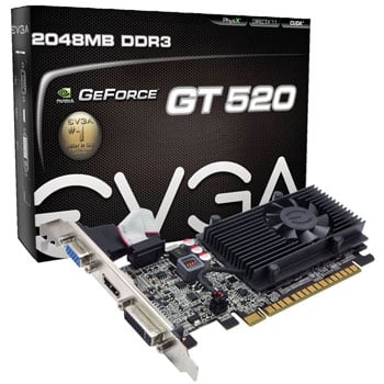 EVGA NVIDIA GT 520 Graphics Card - 2GB, Low Profile LN40302 - 02G-P3 ...