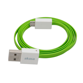 Akasa Super Slim USB 2.0 Type-A To Micro-B Green Cable LN47746 - AK ...