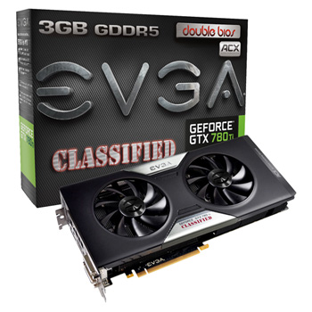 EVGA GeForce GTX780Ti Dual BIOS Classified ACX 3GB Graphics Card