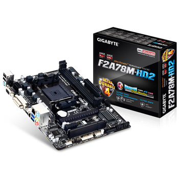 F2A78M-HD2 AMD Gigabyte FM2+ Micro ATX Motherboard LN57098 - GA-F2A78M ...