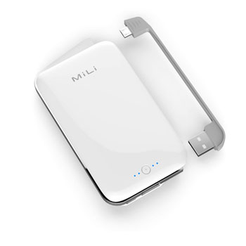 MiLi Power Crystal 3 Compact 7000mAh Tablet/Mobile Battery Pack White ...