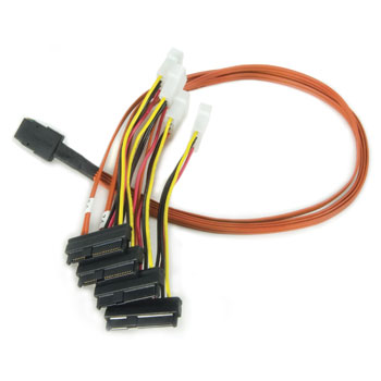 Photos - Cable (video, audio, USB) BROADCOM Avago 60cm SAS Forward Cable SFF8087 to 4x SFF8482 with Power Cable 