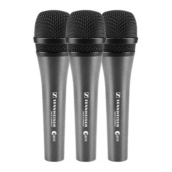 Sennheiser e835 S 3 Pack Vocal Microphones LN86571 507359 SCAN UK