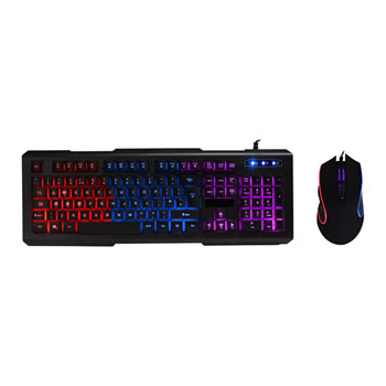 purple led keyboard and mouse