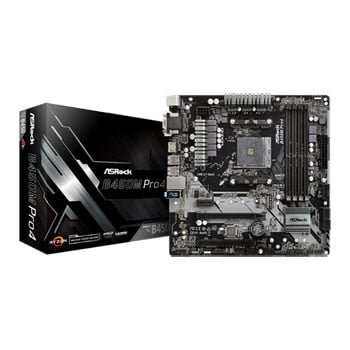 ASRock AMD B450M Pro4 Ryzen MicroATX Motherboard