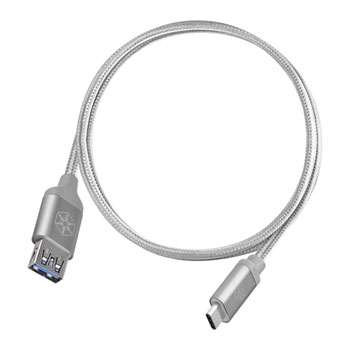 Silverstone Reversible Cm Usb C To Usb A Nylon Braided Cable Ln