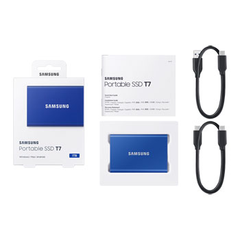 SAMSUNG T7 Blue 1TB Portable External SSD USB Type C/A LN107319
