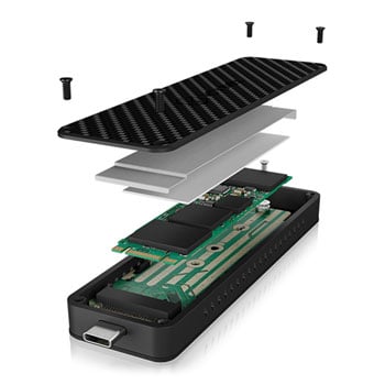 ICY BOX Carbon M.2 SATA SSD USB-C External Enclosure LN110258 - IB
