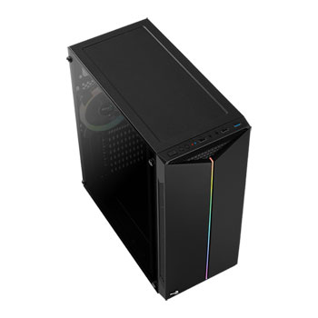 Aerocool Split RGB Black Mid Tower Tempered Glass PC Gaming Case ...