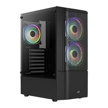 Aerocool Quantum Mesh Black Mid Tower Tempered Glass PC Gaming Case ...