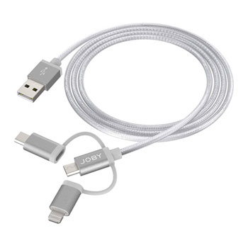 Photos - Cable (video, audio, USB) Joby Charge and Sync 3-in-1 Cable 1.2m Space Grey 