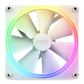 Nzxt F140 Rgb Duo 140mm Pwm Fan 2 Pack With Controller White Ln134035 