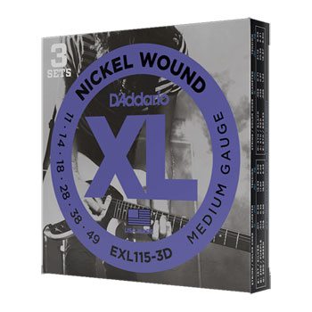 D Addario EXL115 3D Nickel Wound Electric Guitar Strings 3 Sets