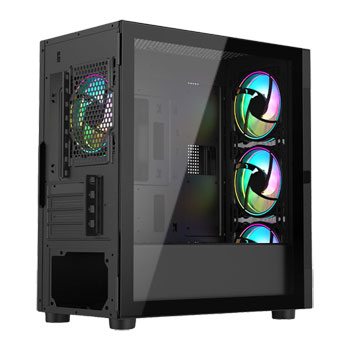 Vida Zephyr Black Tempered Glass Micro-ATX PC Gaming Case LN144557 ...