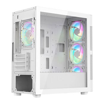 Vida Zephyr White Tempered Glass Micro-ATX PC Gaming Case LN144558 ...