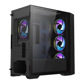 Vida Cyclone Black Tempered Glass Micro-ATX PC Gaming Case LN144561 ...