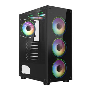 CiT Mirage F6 Black Tempered Glass ATX Gaming Case LN145387 ...