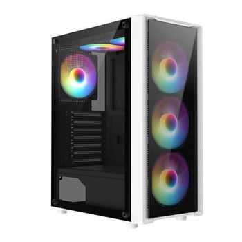 CiT Blade White Mid Tower Tempered Glass PC Gaming Case LN146900 ...