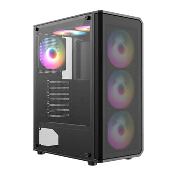 CiT Delta Black Mid Tower Tempered Glass PC Gaming Case LN146901 ...