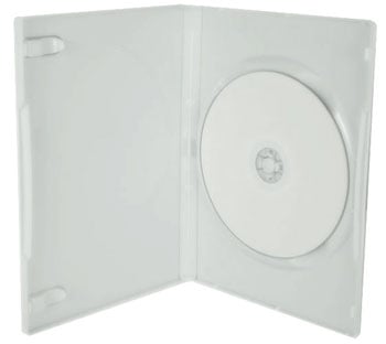 100pcs DVD Single Media Case *White* (Holds One DVD/CD) LN20472 - White ...