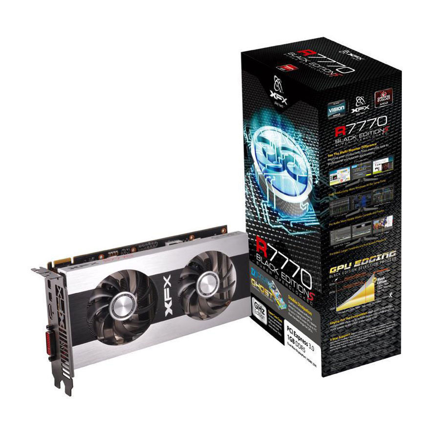 XFX DD Black Edition Radeon HD 7770 AMD Graphics Card 1GB LN45144