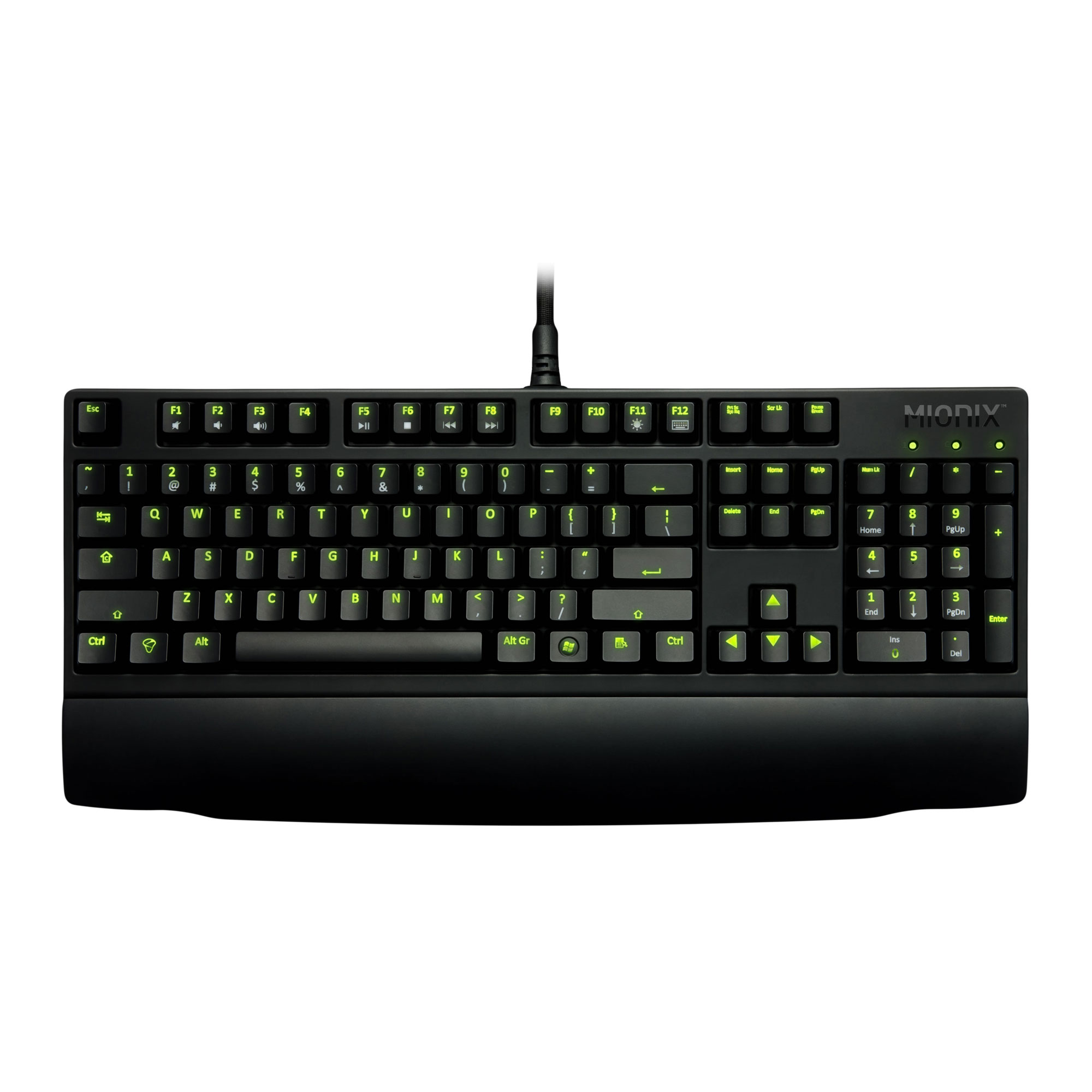 Mionix Zibal 60 Mechanical Gaming Keyboard Backlit Green USB Cherry MX ...