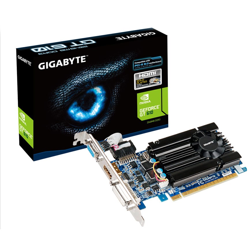 Gigabyte GeForce GT 610 Graphics Card - 2GB LN56338 - GV-N610D3-2GI ...