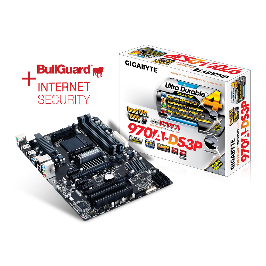 Gigabyte 970A-DS3P ATX Motherboard + FREE Bullguard Internet Security