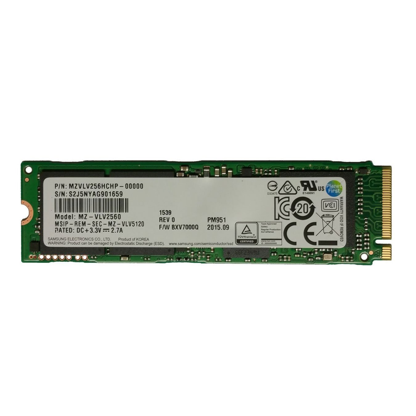 Samsung 256GB PM951 M.2 PCIe NVMe SSD/Solid State Drive LN70198 ...