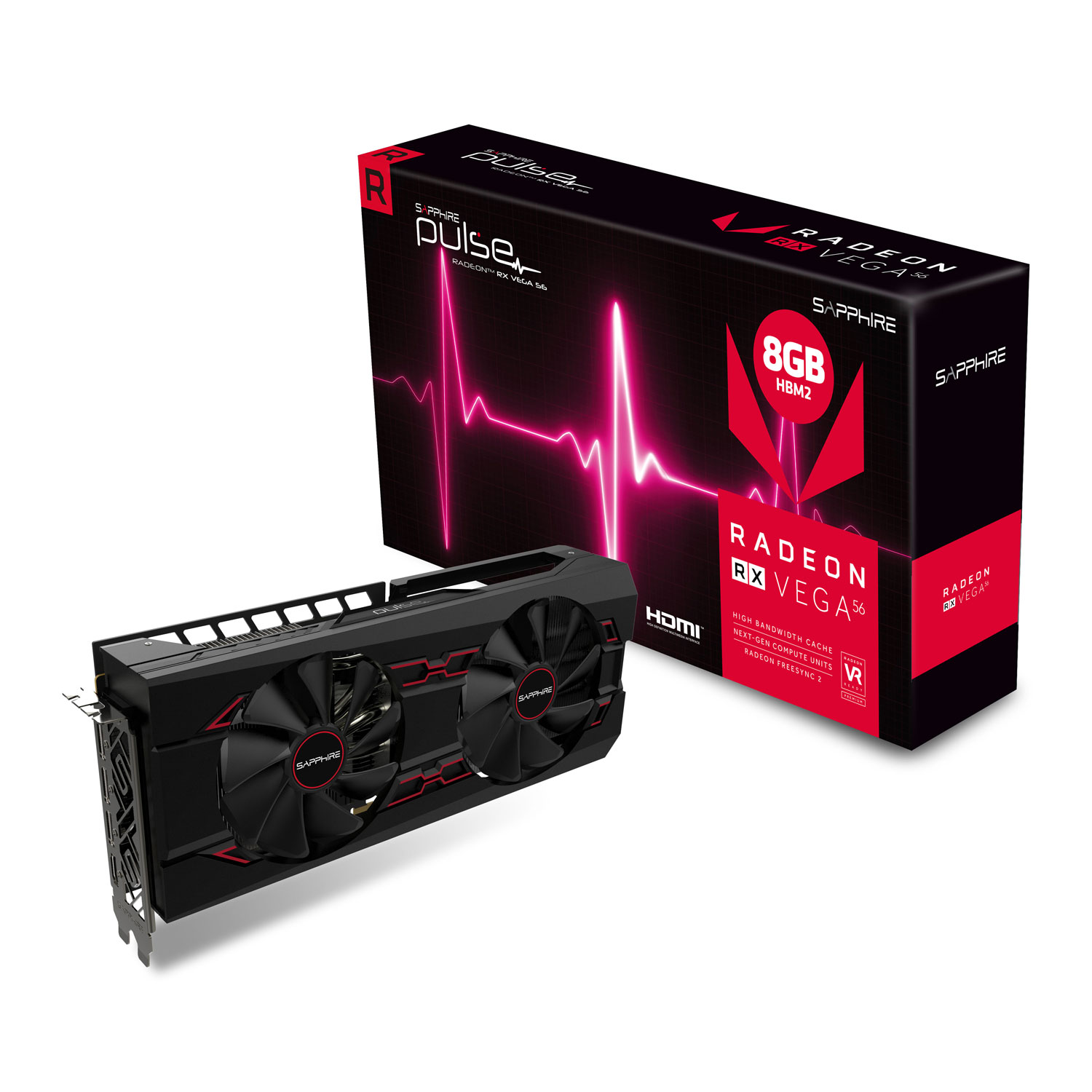 Sapphire AMD RADEON RX VEGA 56 PULSE 8GB HBM2 Graphics Card LN86804 ...